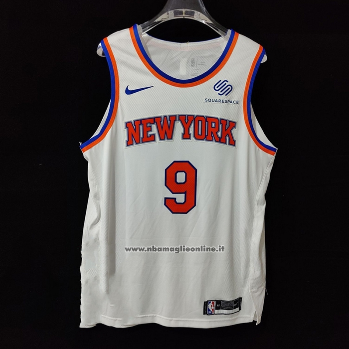 Maglia New York Knicks Rj Barrett #9 Association Autentico Bianco